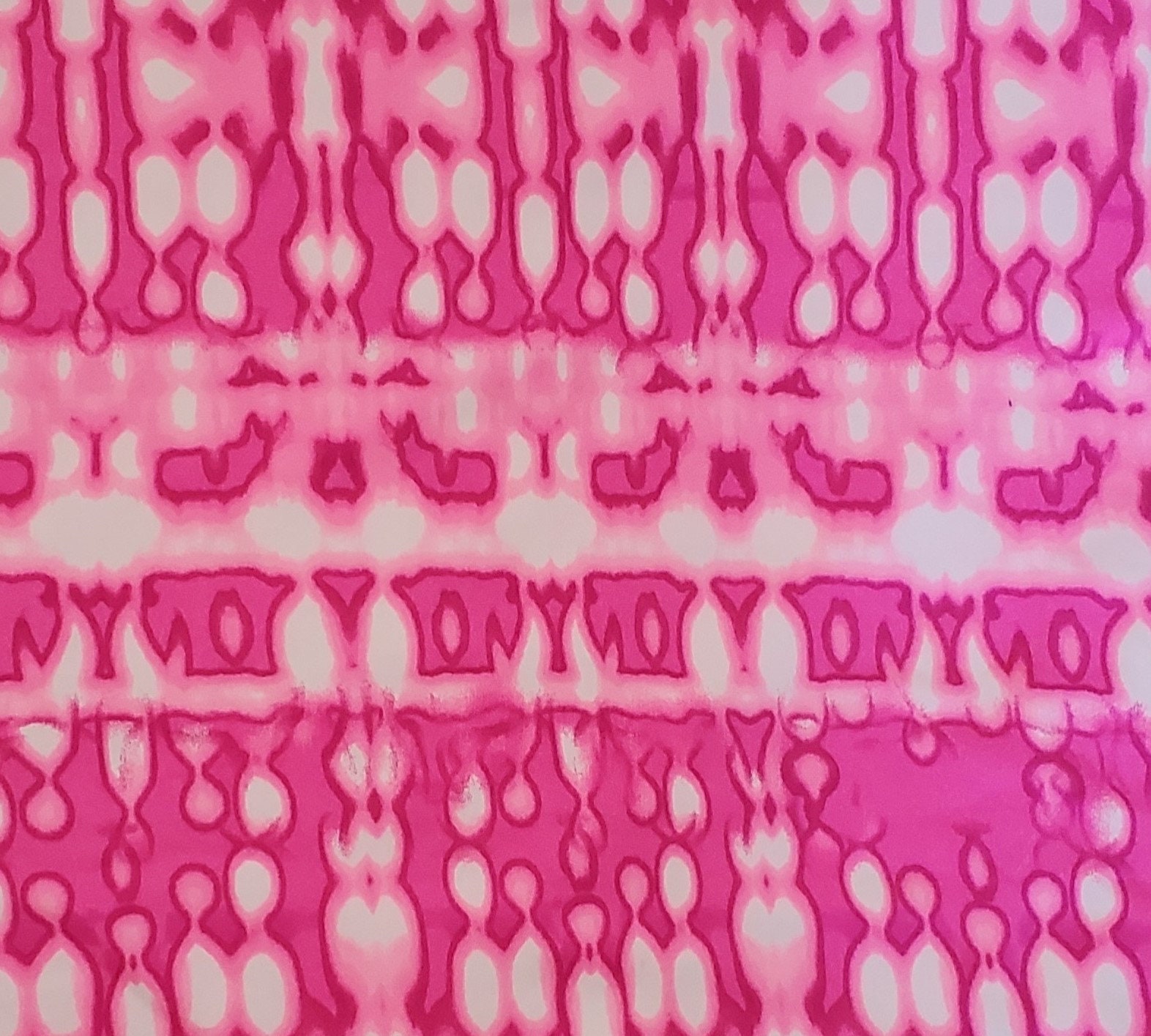 Bamboo Tie Dye Print Neon Pink/White Fabric by the Yard Etsy