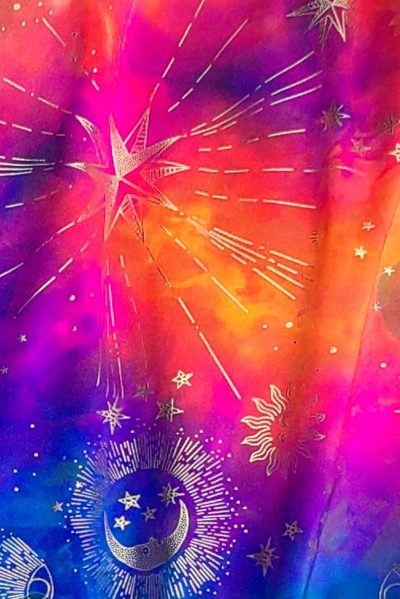 Celestial Foil Printed Performance/swim Fabric Hot Pink/royal Etsy