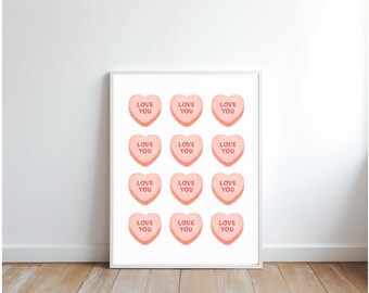 Valentinstag Gespräch Herzen Printable | Aquarell Herz Kunst | Digitaler Download