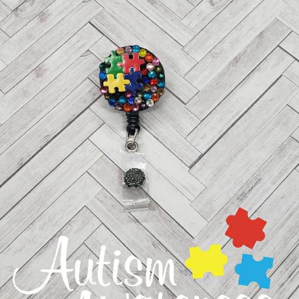 Autism awareness badge reel, ID holder, Teacher badge reel, Pediatric badge reel, special needs,medical badge reel,Nurse badge reel, cute