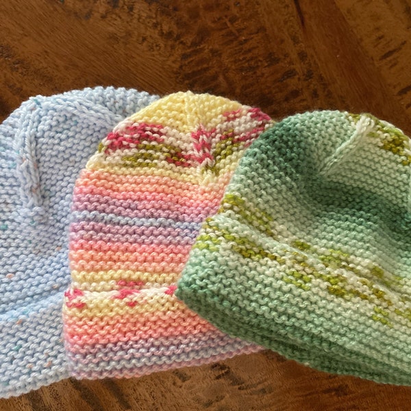 Hand knitted baby hat