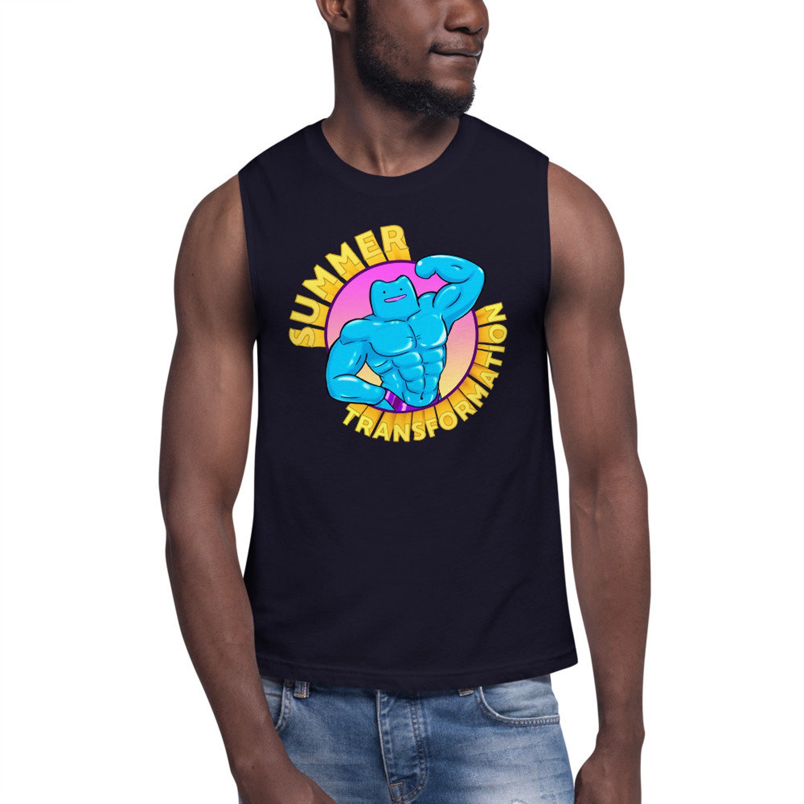 Summer Transformation Shiny Buff Ditto Muscle Shirt | Etsy