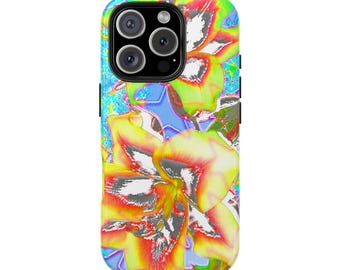 Psychedelic Neon Floral Phone Case | Tough Phone Cases