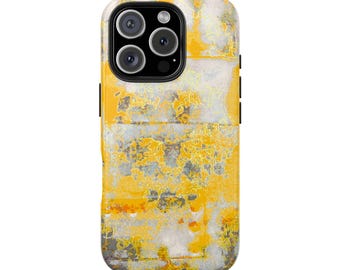 Yellow Abstract Texture Phone Case | Grunge Paint Splash iPhone Cover