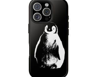 Monochrome Baby Penguin Phone Case | Made for rapper Yung Spinz | Black & White Penguin Art
