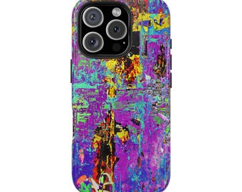 Abstract Neon Collage Phone Case | Tough, Protective Design