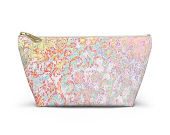 Pastel Marble Abstract Accessory Pouch | T-Bottom Cosmetic Bag