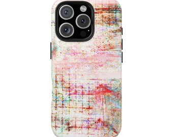Abstract Blush Teal Grunge Phone Case | Impact Resistant