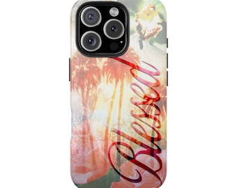 Blessed Palm Trees Phone Case | Tropical Script Floral iPhone Case