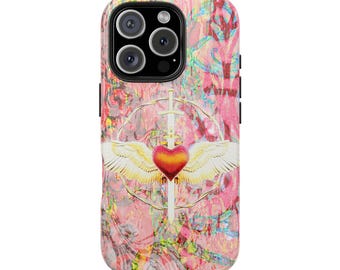 Winged Sacred Heart phone case | Tough Phone Cases