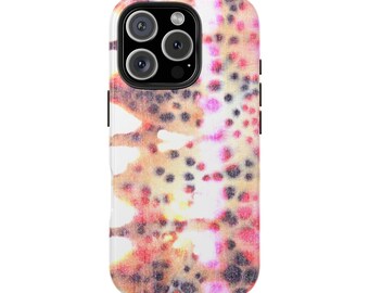 Abstract Watercolor Art Phone Case | Pink Peach Speckled Design