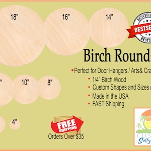 12 Pack Round Wood Circles 12 Inch Unfinished Wood Rounds Sign Circle Blank  Slices for Crafts DIY Door Hanger, Engraving crafts, Painting, DIY Decor  $10.68