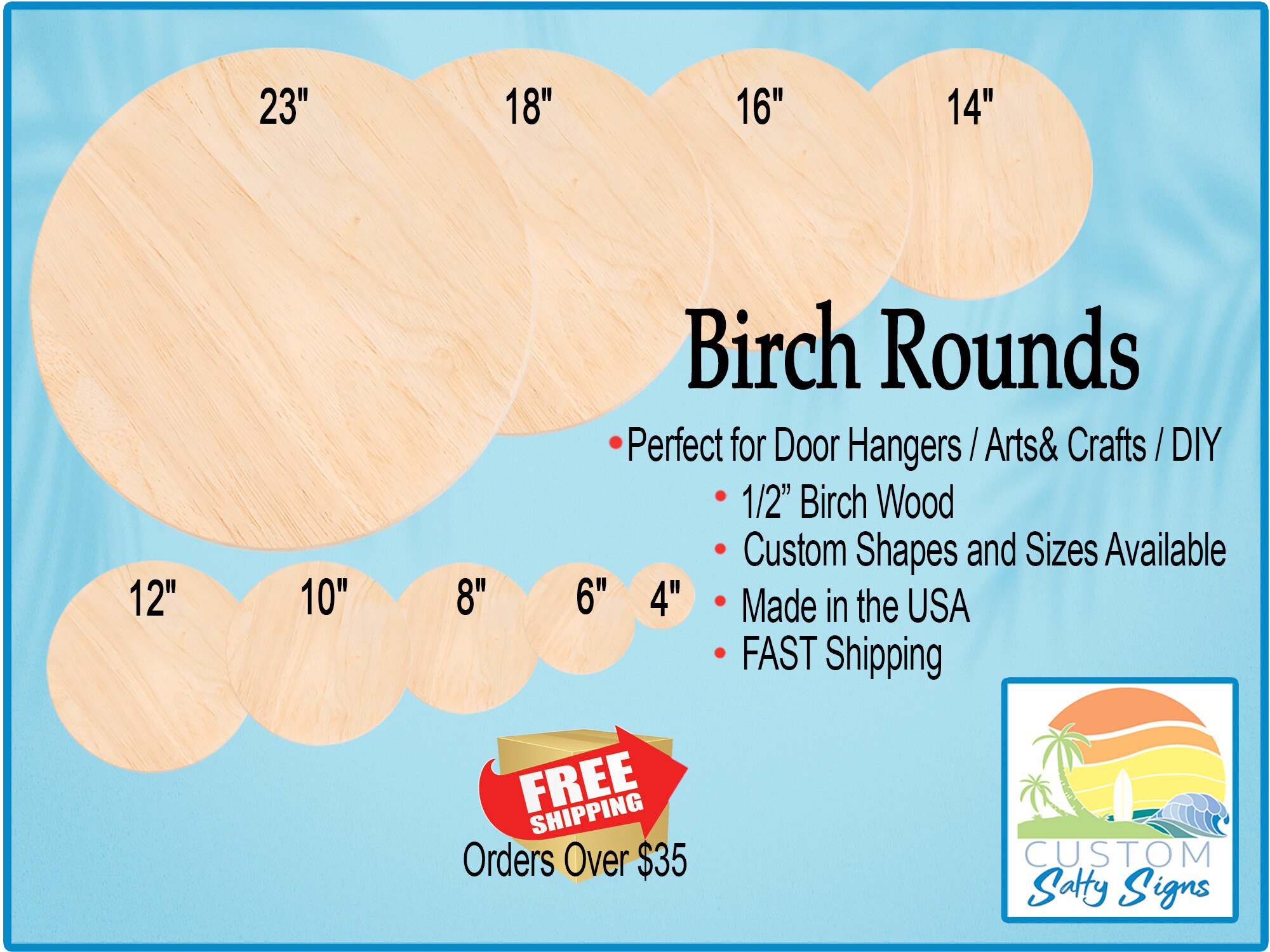 Plywood Rounds / Wood Rounds / 1/2 Pack of Circles Etsy