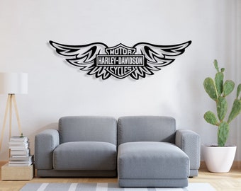 Harley Davidson Metallwandkunst, Harley Davidson Geschenk, Harley Davidson Logo-Dekor, Harley Davidson Metallschild, Harley Motorrad-Liebhaber Geschenk