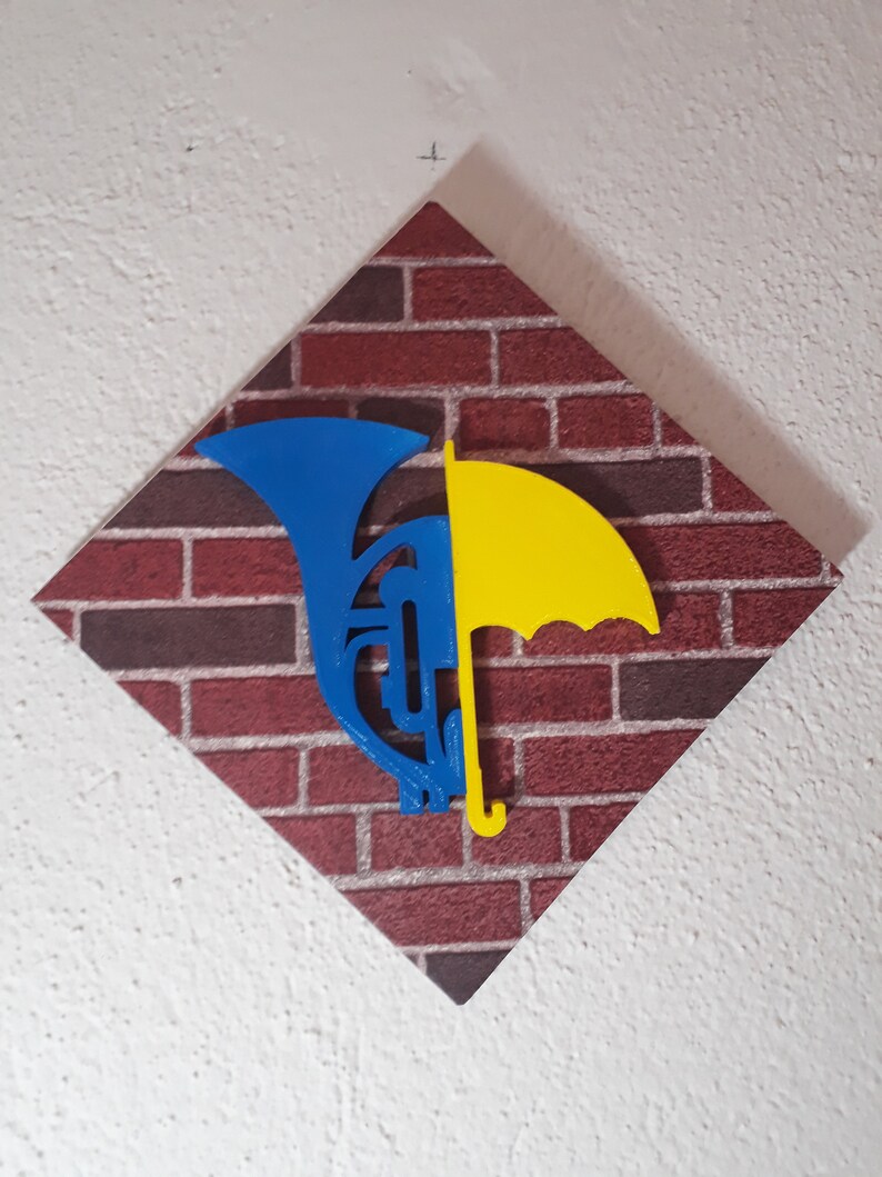 HIMYM Blue French Horn and Yellow Umbrella Wall Decor Table Etsy