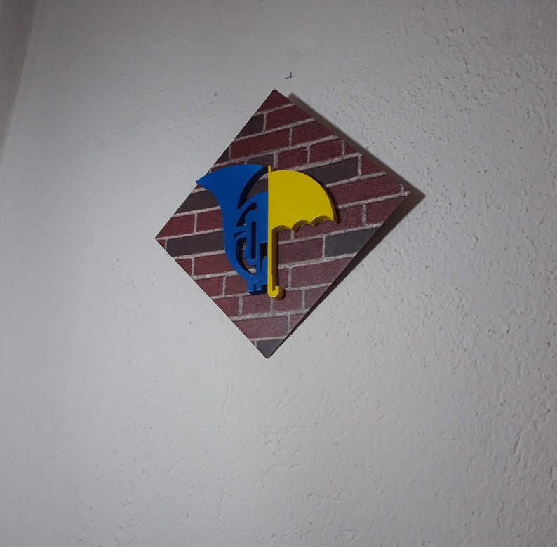HIMYM Blue French Horn and Yellow Umbrella Wall Decor Table Etsy