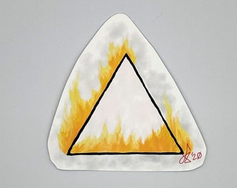 Alchemy Fire Symbol Oil Paint Vinyl Sticker "Wildfire"
