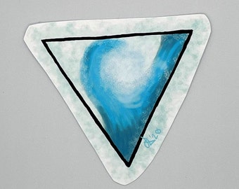 Alchemy Water Symbol Oil & Watercolor Vinyl Sticker "Ocean Wave"