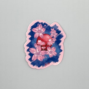Blood Moon Vinyl Sticker, Cherry Blossom Sticker