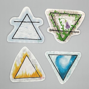 Pegatinas de vinilo Alchemy 4 Elements, Juego de 4