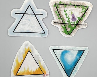 Alchemy 4 Elements Vinyl Stickers, Set of 4
