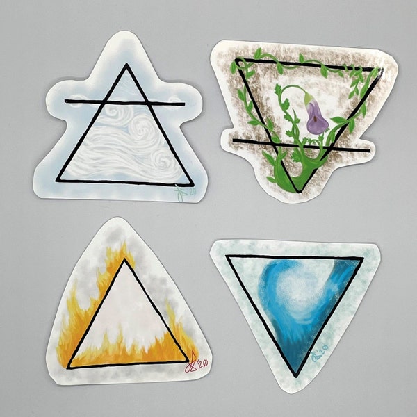 Alchemy 4 Elements Vinyl Stickers, Set of 4