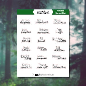 Herbst Bucket List | Schriften | Planner Sticker