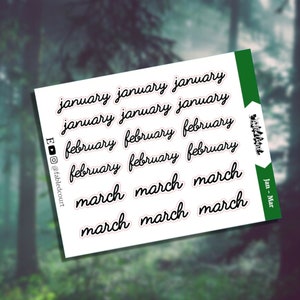 Months | Scripts | Planner Stickers