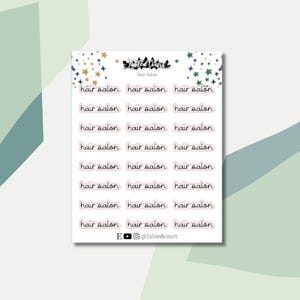 Hair Salon | Scripts | Planner Stickers