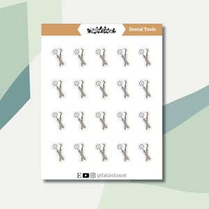 Ferramentas odontológicas | Desenhado à mão | Adesivos de rabiscos para planejadores