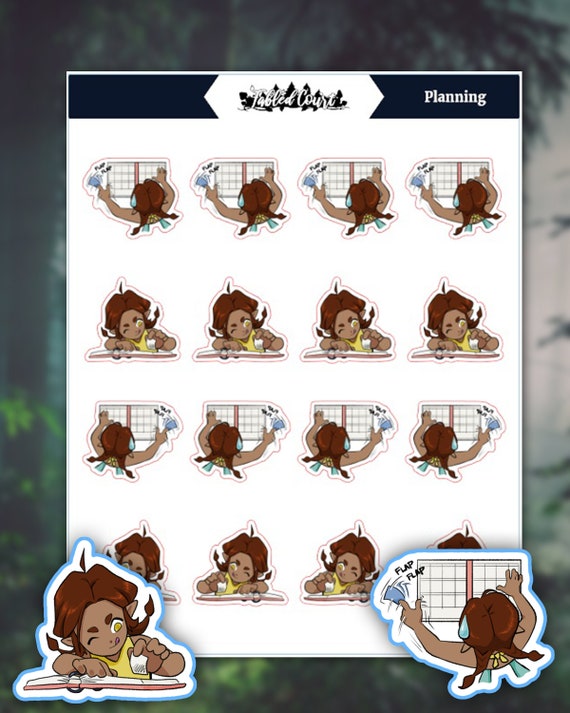 Planning Opal Hand Drawn Planner Character Stickers Etsy