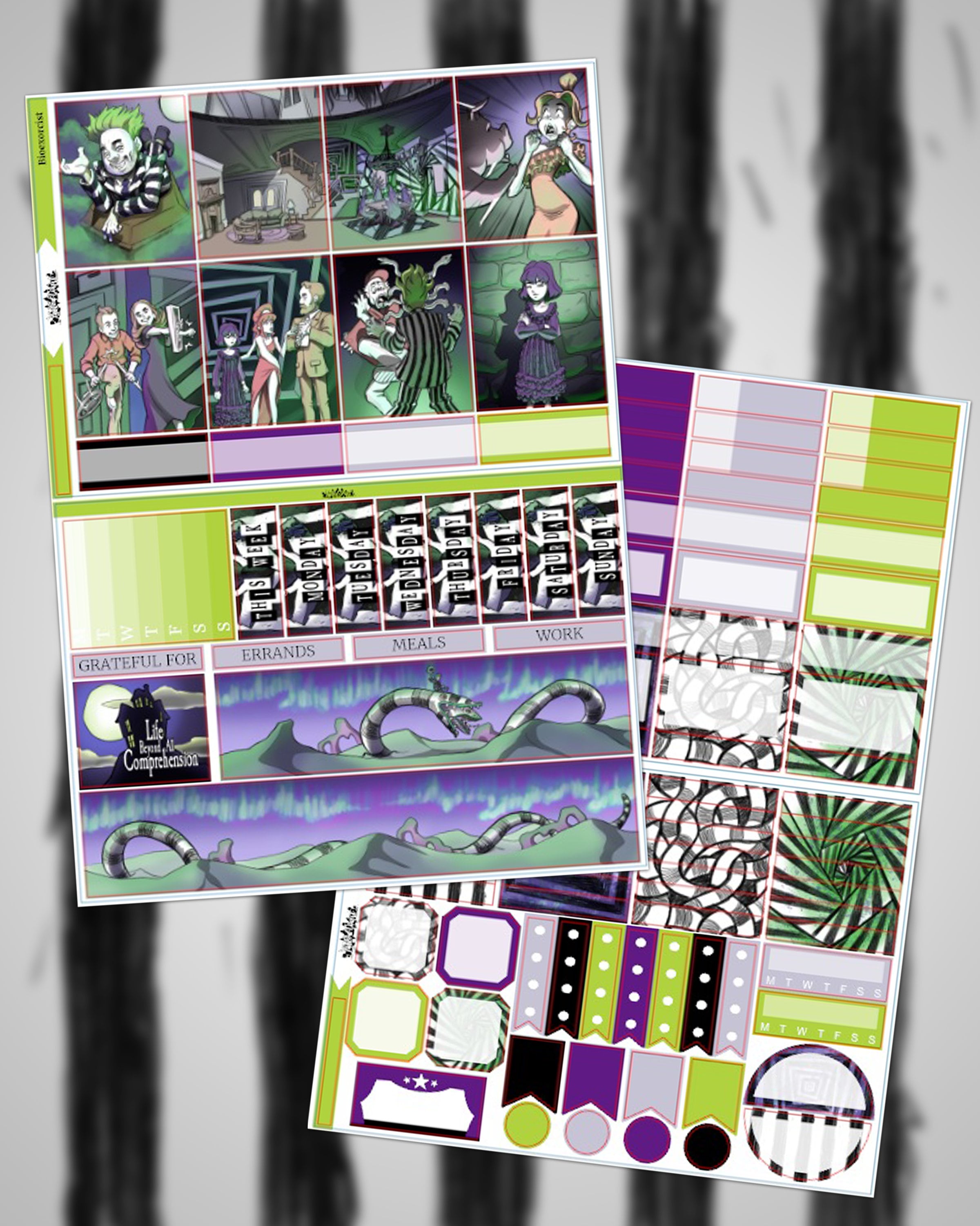 Weekly Kit || Bioexorcist || VERTICAL planner stickers