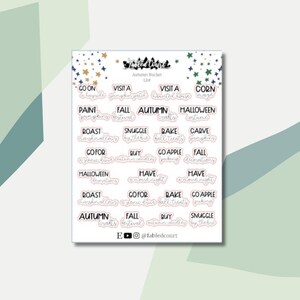 Autumn Bucket List | Scripts | Planner Stickers image 1