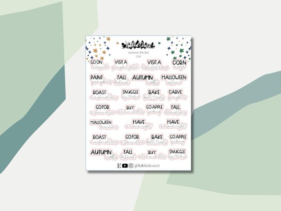Autumn Bucket List | Scripts | Planner Stickers
