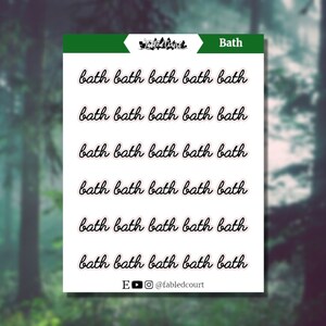 Bath | Scripts | Planner Stickers