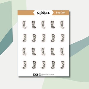 Leg Cast | Hand Drawn | Planner Doodle Stickers