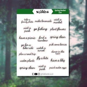 Frühling Bucket List | Schriften | Planner Sticker