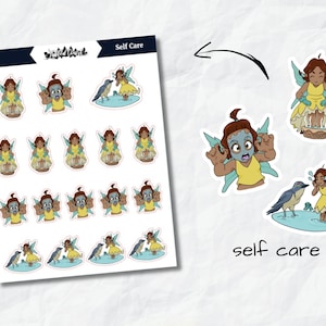 Self Care Opal | Hand Drawn | Planner Character Stickers