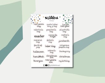 Holidays | Scripts | Planner Stickers