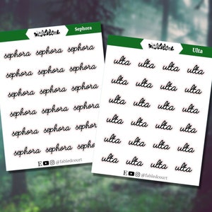 Beauty Retailer | Scripts | Planner Stickers