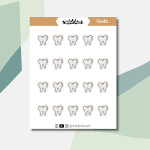Dent | Dessiné à la main | Stickers agenda griffonnage
