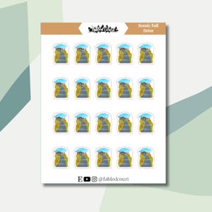 Scenic Fall Drive | Hand Drawn | Planner Doodle Stickers
