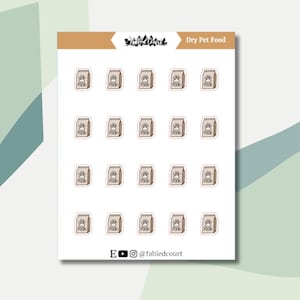 Dry Pet Food | Hand Drawn | Planner Doodle Stickers