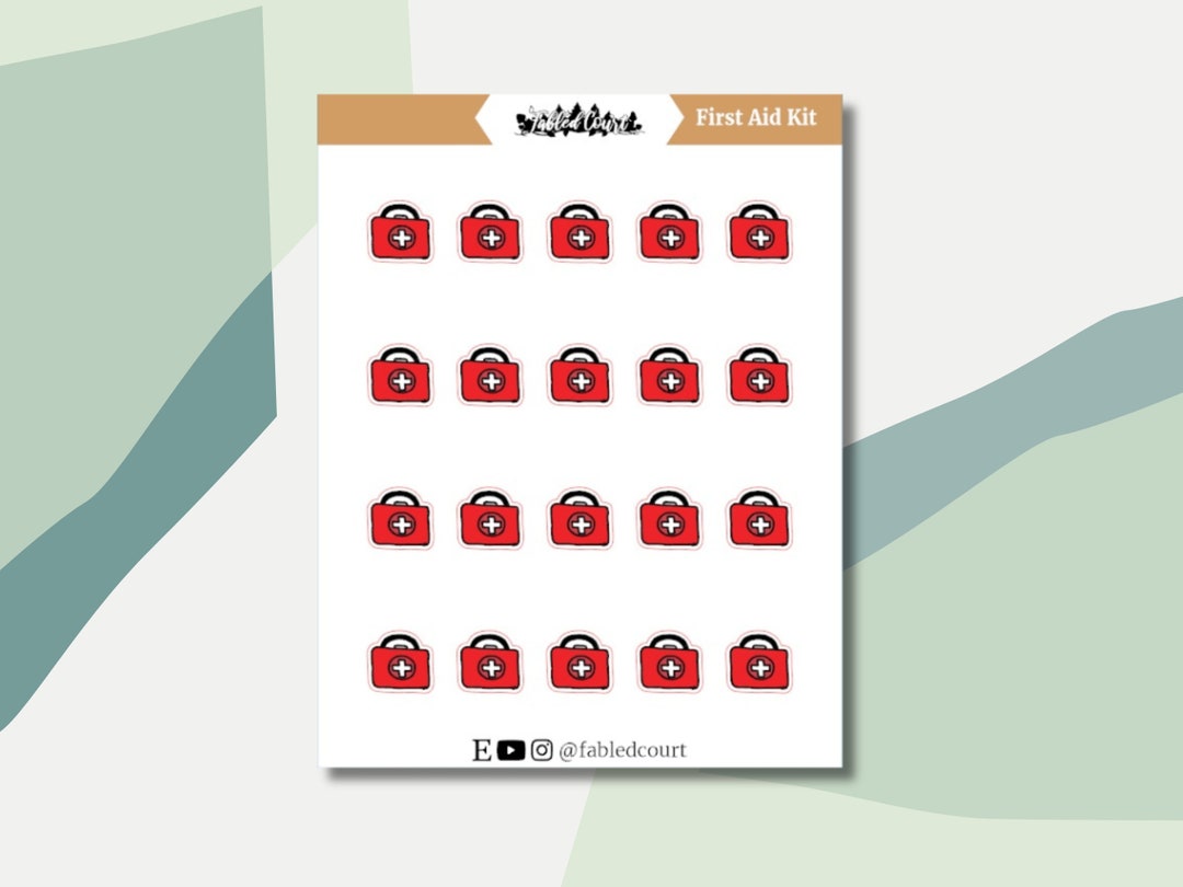 First Aid Draw Sticker First Aid Kit | Hand Drawn | Planner Doodle Stickers - Etsy