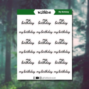 My Birthday | Scripts | Planner Stickers