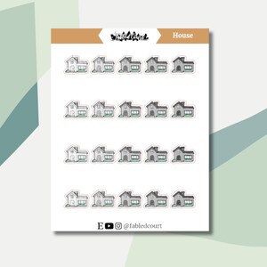Casa | Desenhado à mão | Adesivos de rabiscos para planejadores