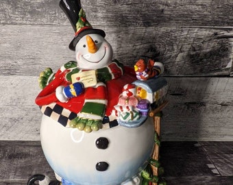 Sullivan the Snowman Cookie Jar by Fitz and Floyd ca 2006 BNIB