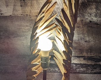 STUNNING Wooden Frond Lamp