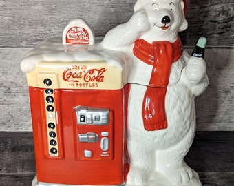 Vintage Coke Polar Bear Cookie Jar