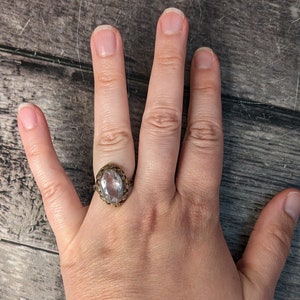 1910s Glass Amethyst Imitation Ring Size 7.5
